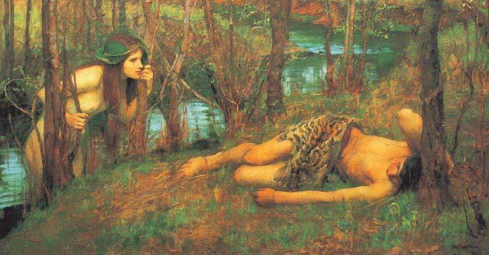 John William Waterhouse A Naiad or Hylas with a Nymph oil painting image